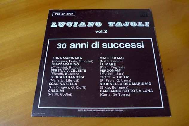 Luciano Tajoli LP 30 anni di successi Volume 2