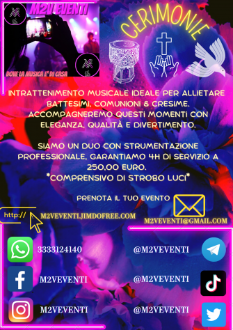 M2V EVENTI BATTESIMO, COMUNIONE, CRESIMA