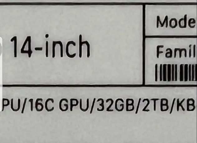 Macbook Pro 14 M1 Pro 32GB RAM 2TB SSD