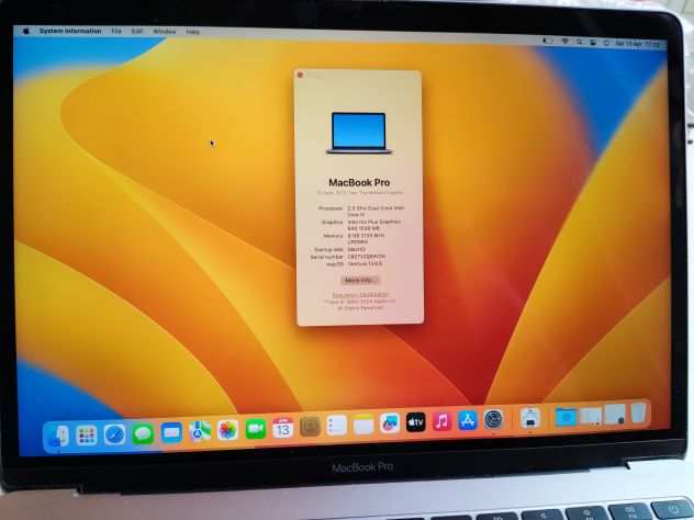 MacBook Pro 2017 500GB SSD 8GB RAM Nuova batteria