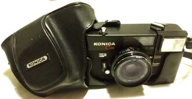 Macchina fotografica Konica C35 EF con custodia a tracolla come nuovo