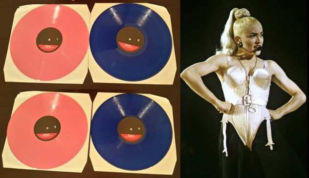 MADONNA, BLOND AMBITION JAPAN TOUR 90 (1990), 2 LP in vinile colore ROSA e BLU