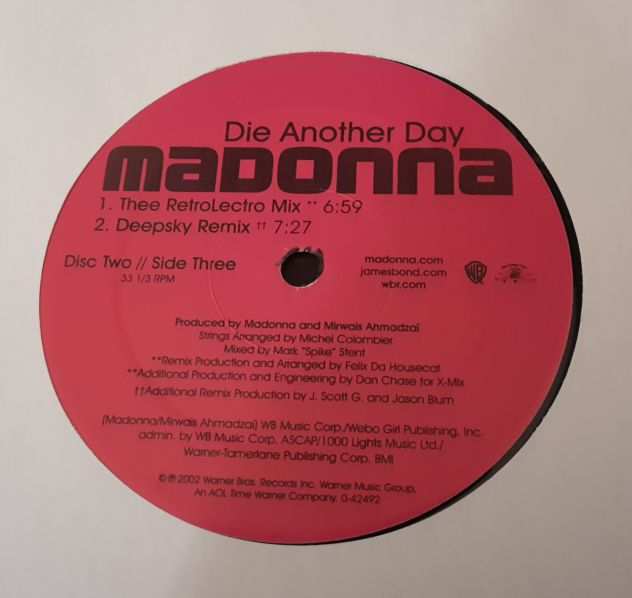 MADONNA, Die Another Day, 2x12quot LP Vinile, Stati Uniti 2002.