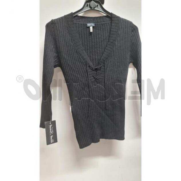 Maglia donna armani jeans nera filino davanti tg.44