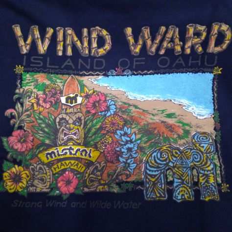 Maglia Felpa MISTRAL Wind Ward Surf Hawaii Vintage M NUOVO
