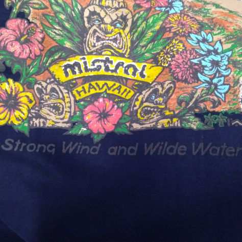 Maglia Felpa MISTRAL Wind Ward Surf Hawaii Vintage M NUOVO