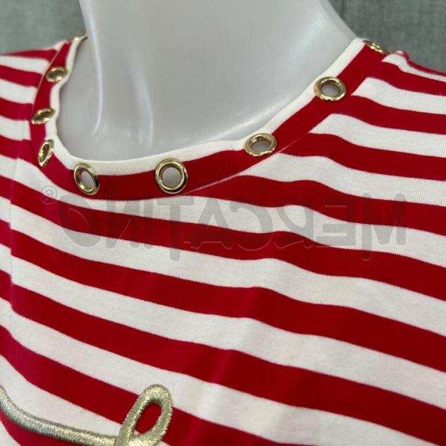 Maglietta donna liujo bianca strisce rosse Taglia 42