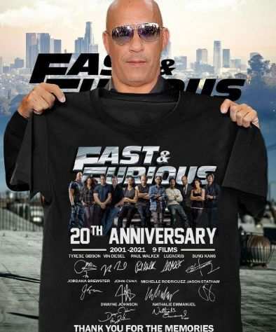 Maglietta Nuova Fast amp Furious 20 Anniversario Richiesta la consegna alla mano