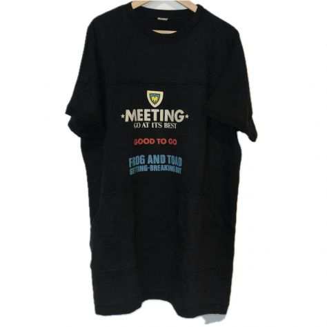 Maglietta vintage nera con logo colorato Meeting