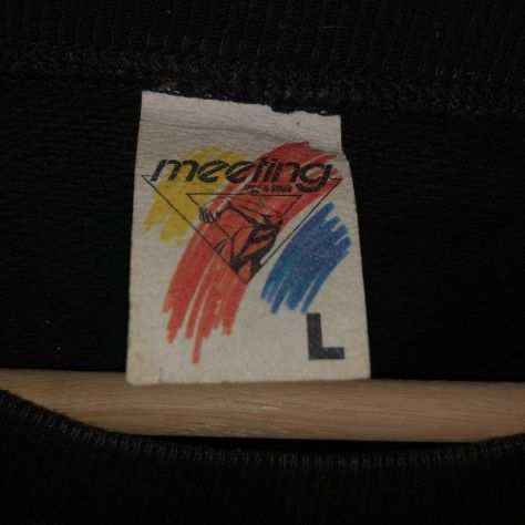 Maglietta vintage nera con logo colorato Meeting