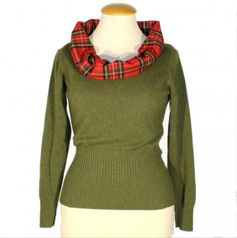 Maglione da donna verde in lana e cachemire - tg. S