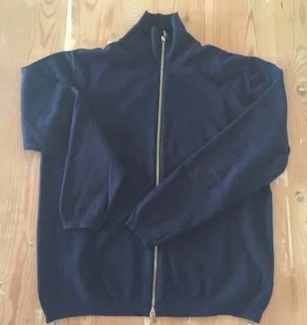 Maglione di cotone con zip Grifoni, colore blu