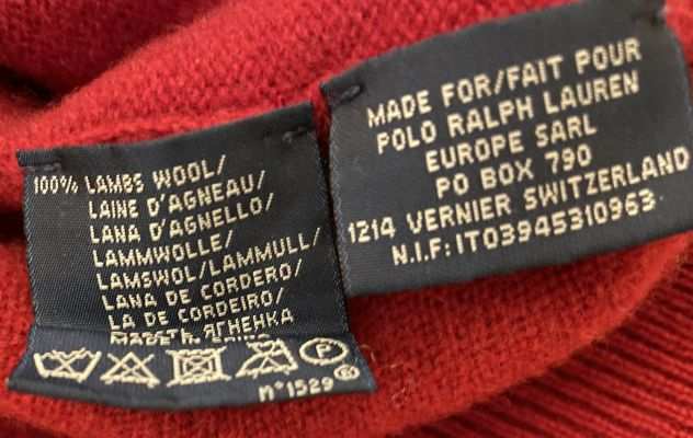 Maglione Ralph Lauren Polo, taglia M, 100 lana