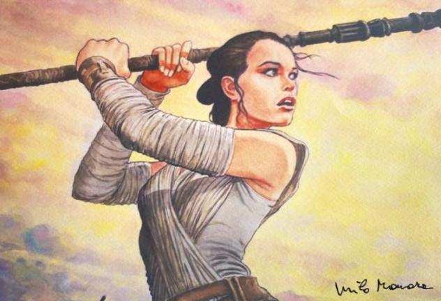 Manara, Milo - 1 Offset Print - Lucca Expo Comics Museum Special Edition - Star Wars, Dedicated to Rey - 2016