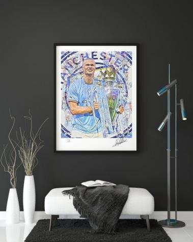 Manchester City - Artist Raffaele De Leo - Erling Haalandrsquos champions 830 - limited edition Giclegravee - Erling Haaland - 2023 - Artwork