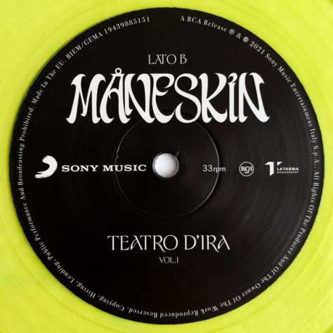 MANESKIN - TEATRO DIRA (colore LIME TRASPARENTE)