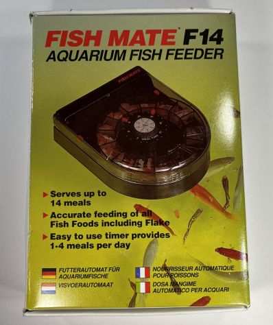MANGIATOIA PER PESCI ACQUARIO - FISH MATE F14 - AQUARIUM FISH FEEDER - NUOVO