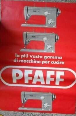 Manifesto anni 60 nuovo pubblicitario PFAFF macchine da cucire