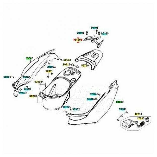 Maniglione posteriore Kymco Super 9 00161372