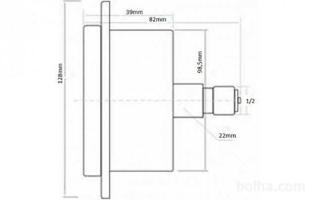 MANOMETRO DN100 REAR 0 - 100 BAR - 12