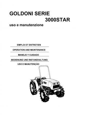 Manuale di uso e manutenzione per trattori Goldoni serie 3000 Star