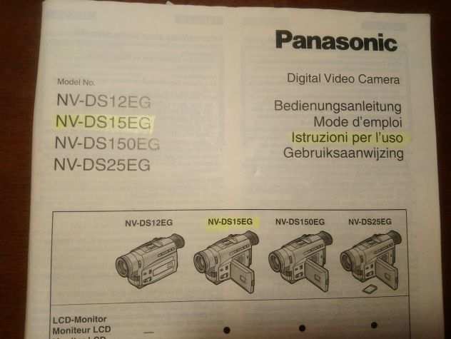 Manuale e telecomando per varie telecamere Panasonic