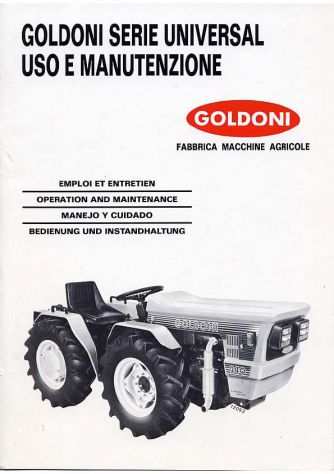 Manuale uso e manutenzione trattori Goldoni serie Universal 230 233 236 238 240