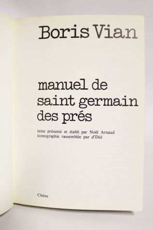 Manuel de Saint Germain des Preacutes - Boris Vian