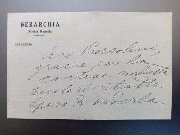 Margherita Sarfatti - Lettera autografa a Giuseppe Prezzolini - 1922