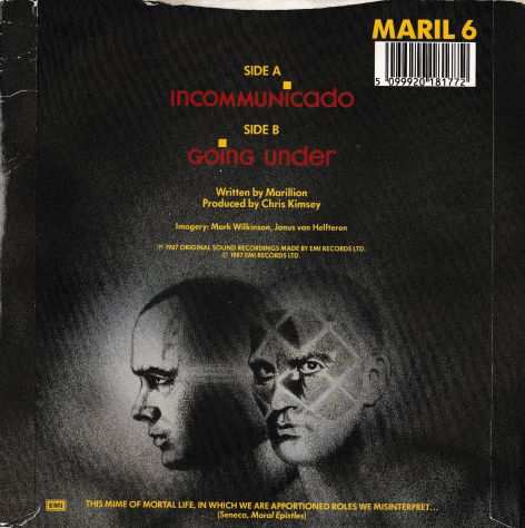 MARILLION - Incommunicado  Going Under - 7quot  45 giri 1987 EMI U.K