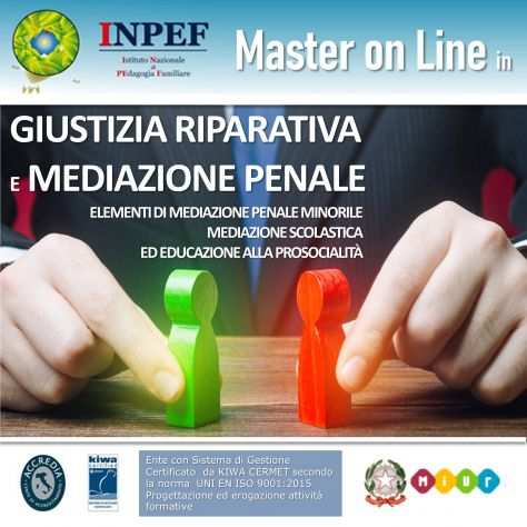 MASTER ONLINE IN GIUSTIZIA RIPARATIVA E MEDIAZIONE PENALE