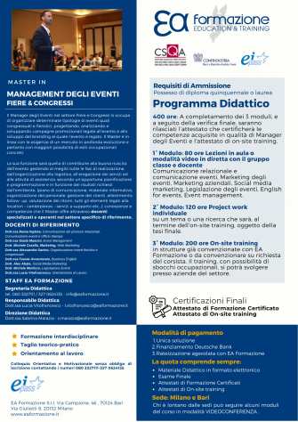 MEFC72 - Master in Management degli Eventi, Fiere e Congressi