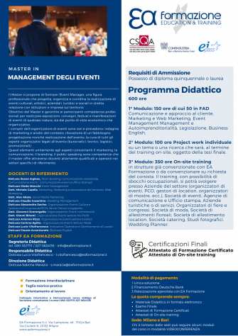 MEM16 - Master in Management degli Eventi