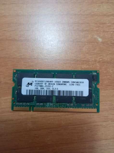 Memoria Ram Microm DDR 1GB - PC2700U - 12 Euro Trattabili