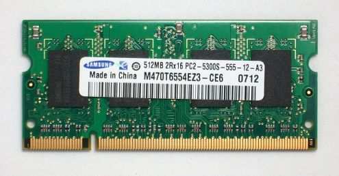 MEMORIA RAM SODIMM SAMSUNG M470T6554EZ3-CE6 TRE MODULI DA 512MB