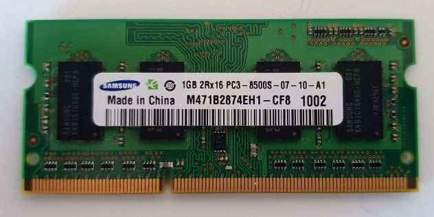 MEMORIA SAMSUNG SO DIMM 1Gb DDR3 PC3 8500S 1066Mhz