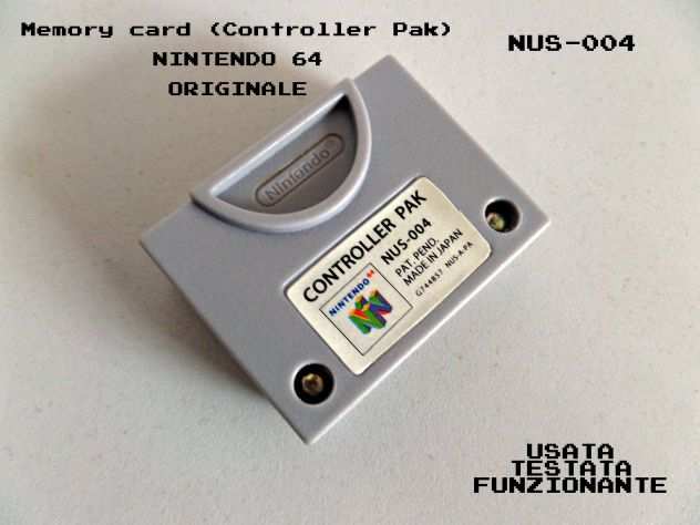 Memory Card Nintendo 64 ORIGINALE Mod. NUS-004. Controller PAK