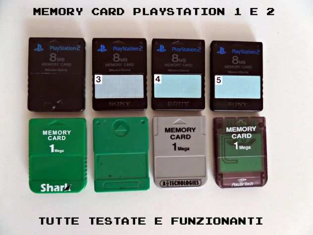 Memory Card per Playstation (prima versione) PSX e Ps2