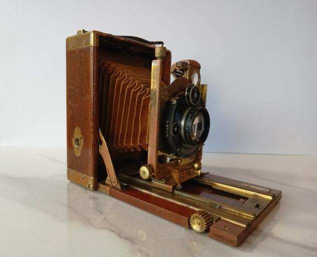 Merkel Phoumlnix Tropean (Tropical) WoodenBrass Balg camera  Case  Fotocamera pieghevole analogica