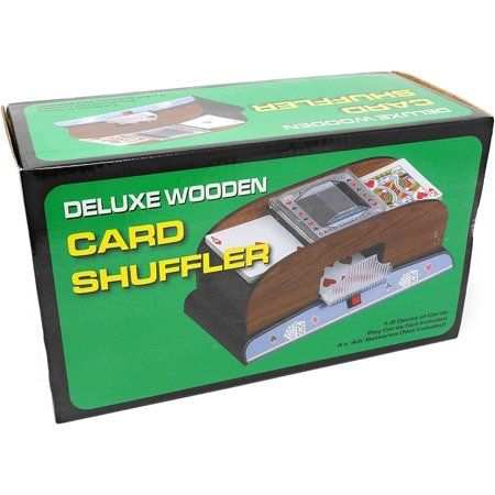 Mescolatore carte Deluxe Wooden elettronico a pile per carte da 12 mazzi nuovo