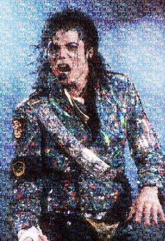 Michael Jackson - Artwork - Mosaic Digital Graphic Laser Cut Art Print - By Artist Si Al - Opera drsquoarte  Dipinto - 20232023