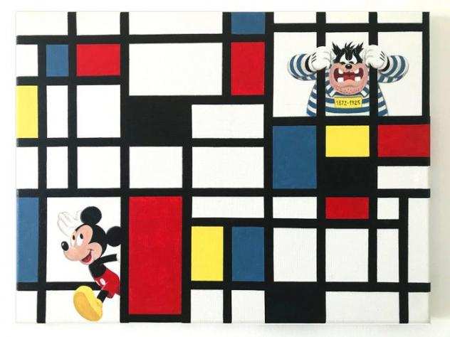 Mickey Mouse, Peg Leg Pete - quotPete in Pietquot inspired by Piet Mondrian - (2023)
