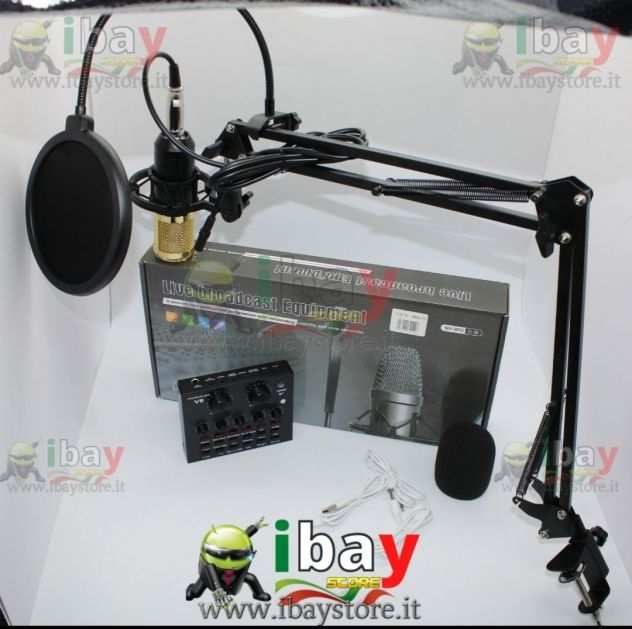 Microfono a Condensatore Professionale Supporto a Forma Forbici Filtro Antipop