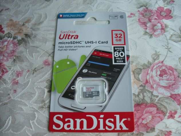 MicroSD SanDisk Ultra-80 MBs-32 GB Classe 10-Nuova