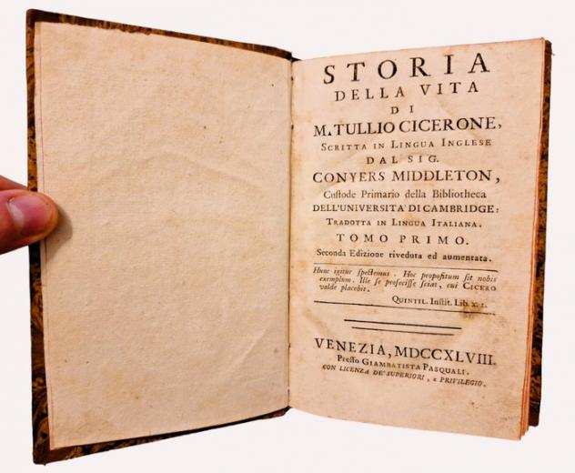 Middleton - Storia della Vita di M. Tullio Cicerone - 1748