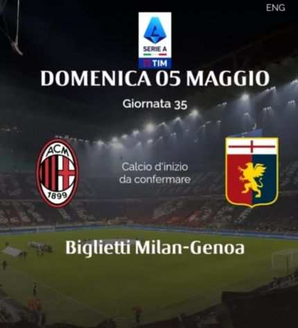 Milan Genoa - 5 maggio - 2o blu - 2 biglietti