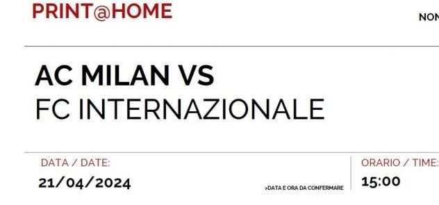 MILAN - INTER e MILAN - LECCE ( 2 partite )