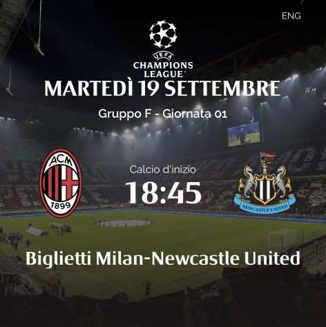 Milan - Newcastle biglietti curva sud