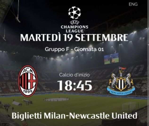 Milan NewCastle Champions League