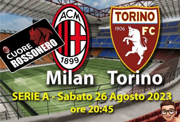 Milan - Torino - 2 Biglietti 2deg Anello Rosso 236 con Cuore Rossonero